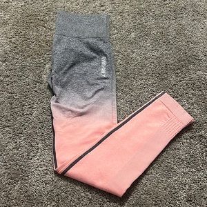 Gymshark pink and grey ombré leggings